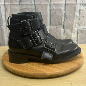Blondo Camila Womens Waterproof Moto Bootie Leather Buckle Size 8M